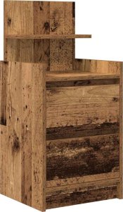 vidaXL Szafki nocne z 2 szufladami 2 szt. Stare drewno 38x34x80 cm 5