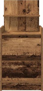 vidaXL Szafki nocne z 2 szufladami 2 szt. Stare drewno 38x34x80 cm 7