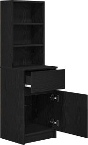 vidaXL Szafka nocna Czarna 39x35x125 cm Drewno klejone 5