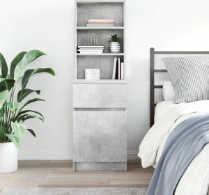 vidaXL Szafka nocna Beton Szary 39x35x125 cm Drewno klejone 3