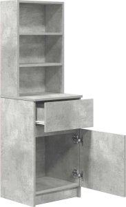 vidaXL Szafka nocna Beton Szary 39x35x125 cm Drewno klejone 5