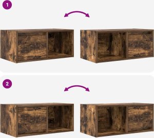 vidaXL Szafki RTV 2 szt. Dąb wędzony 60x31x25,5 cm Drewno klejone 10