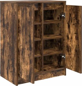 vidaXL Szafka na buty Dąb wędzony 57x34x76 cm Drewno klejone 5