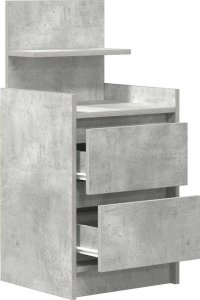 vidaXL Szafki nocne z 2 szufladami 2 szt. Betonowy szary 38x34x80 cm 6