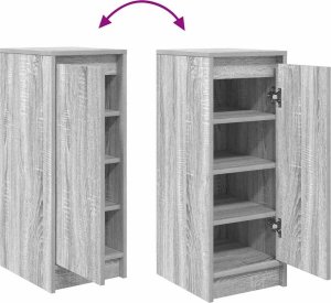 vidaXL Szafka na buty Szara Sonoma 29,5x34x76 cm Drewno klejone 9