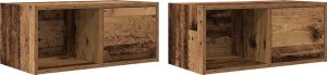 vidaXL Szafki RTV 2 szt. Stare drewno 60x31x25,5 cm Drewno klejone 2