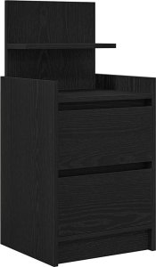 vidaXL Szafka nocna z 2 szufladami Czarna 38x34x80 cm 2