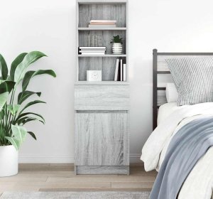 vidaXL Szafka nocna Szara Sonoma 39x35x125 cm Drewno klejone 3