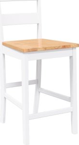 vidaXL Hokery barowe 2 szt. Białe lite drewno gumowe 4