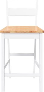 vidaXL Hokery barowe 2 szt. Białe lite drewno gumowe 5