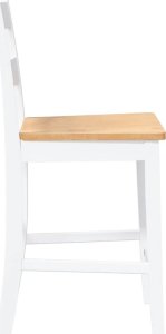 vidaXL Hokery barowe 2 szt. Białe lite drewno gumowe 6