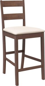 vidaXL Hokery barowe z poduszkami 2 szt. Brązowe lite drewno gumowe 4