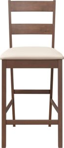 vidaXL Hokery barowe z poduszkami 2 szt. Brązowe lite drewno gumowe 5