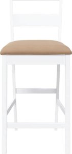 vidaXL Hokery barowe z poduszkami 2 szt. Białe lite drewno gumowe 5