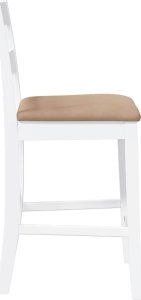 vidaXL Hokery barowe z poduszkami 2 szt. Białe lite drewno gumowe 6