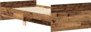 vidaXL Rama łóżka bez materaca Stare drewno 90x190cm Drewno klejone 7