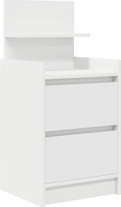 vidaXL Szafki nocne z 2 szufladami 2 szt. Białe 38x34x80 cm 5