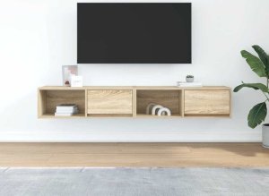 vidaXL Szafki RTV 2 szt. Dąb Sonoma 80x31x25,5 cm Drewno klejone 3