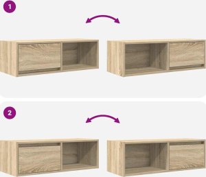 vidaXL Szafki RTV 2 szt. Dąb Sonoma 80x31x25,5 cm Drewno klejone 10