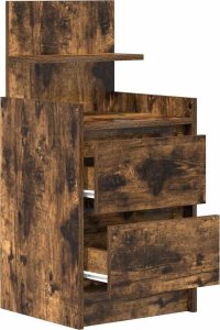 vidaXL Szafka nocna z 2 szufladami Dąb wędzony 38x34x80 cm 5