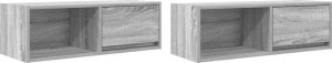 vidaXL Szafki RTV 2 szt. Szary Sonoma 80x31x25,5 cm Drewno klejone 2