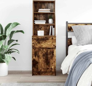 vidaXL Szafka nocna Dąb wędzony 39x35x125 cm Drewno klejone 3