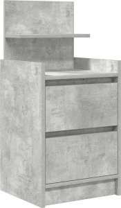 vidaXL Szafka nocna z 2 szufladami Betonowa szarość 38x34x80 cm 2