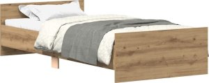 vidaXL Rama łóżka bez materaca Artisan Oak 90x200cm Drewno klejone 2