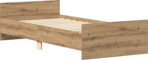 vidaXL Rama łóżka bez materaca Artisan Oak 90x200cm Drewno klejone 4
