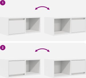 vidaXL Szafki RTV 2 szt. Białe 60x31x25,5 cm Drewno klejone 10