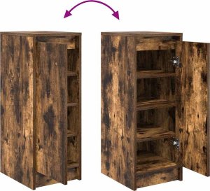vidaXL Szafka na buty Dąb wędzony 29,5x34x76 cm Drewno klejone 9