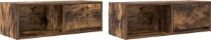 vidaXL Szafki RTV 2 szt. Dąb wędzony 80x31x25,5 cm Drewno klejone 2