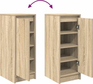 vidaXL Szafka na buty Sonoma Oak 29,5x34x76 cm Drewno klejone 9