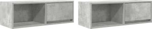 vidaXL Szafki RTV 2 szt. Beton Szary 80x31x25,5 cm Drewno klejone 2