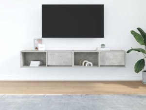 vidaXL Szafki RTV 2 szt. Beton Szary 80x31x25,5 cm Drewno klejone 3