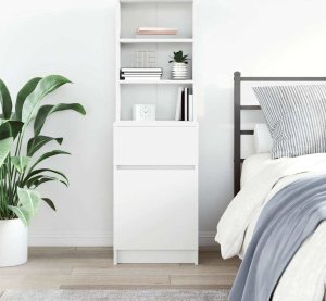 vidaXL Szafka nocna Biała 39x35x125 cm Drewno klejone 3