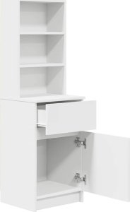 vidaXL Szafka nocna Biała 39x35x125 cm Drewno klejone 5