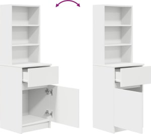 vidaXL Szafka nocna Biała 39x35x125 cm Drewno klejone 9