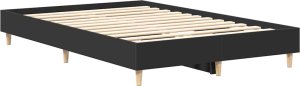 vidaXL Rama łóżka bez materaca czarna 135x190 cm drewno klejone 7
