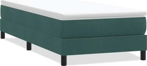 Łóżko typu Box Spring bez materaca Ciemnozielone 80x210 cm 1