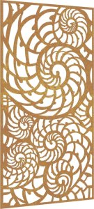 Ogrodowa dekoracja ścienna, 105x55 cm, stal kortenowska, muszle 1