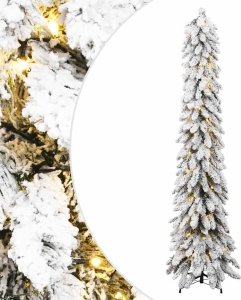 Sztuczna choinka ze 130 lampkami LED, ośnieżona, 210 cm 1