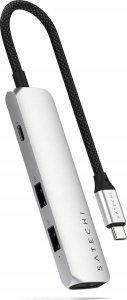 HUB Satechi 4-in-1 USB-C Slim Multiport Adapter 4K USB-C / 2xUSB-A, USB-C, 4K HDMI silver 1