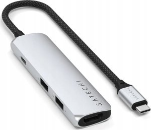 HUB Satechi 4-in-1 USB-C Slim Multiport Adapter 4K USB-C / 2xUSB-A, USB-C, 4K HDMI silver 4