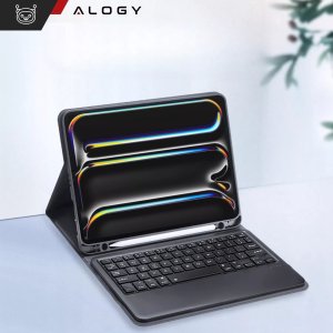 Etui ochronne z klawiaturą do Apple iPad Pro 13" M4 2024 7gen Alogy Keyboard case z miejscem na rysik klawiatura Bluetooth czarne 7