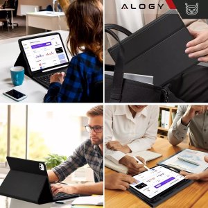 Etui ochronne z klawiaturą do Apple iPad Pro 11" M4 2024 Alogy Keyboard case z miejscem na rysik klawiatura Bluetooth czarne 12