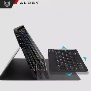 Etui ochronne z klawiaturą do Apple iPad Pro 11" M4 2024 Alogy Keyboard case z miejscem na rysik klawiatura Bluetooth czarne 3