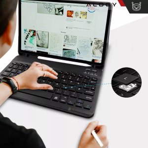 Etui ochronne z klawiaturą do Apple iPad Pro 11" M4 2024 Alogy Keyboard case z miejscem na rysik klawiatura Bluetooth czarne 7
