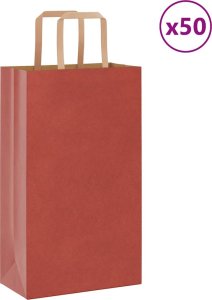 Torby papierowe 50 szt. z uchwytami czerwone 21x11x36 cm 1