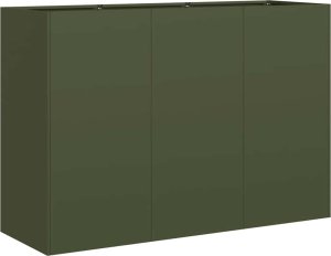 Donica, oliwkowa, 120x40x80 cm, stal walcowana na zimno 1